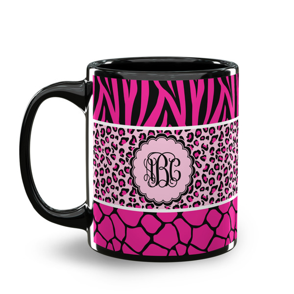 Triple Animal Print Coffee Mug - 11 oz - Black