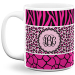 Triple Animal Print 11 Oz Coffee Mug - White (Personalized)