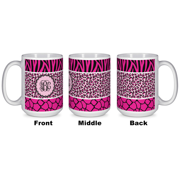Triple Animal Print Coffee Mug - 15 oz - White APPROVAL