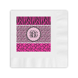 Triple Animal Print Coined Cocktail Napkins (Personalized)