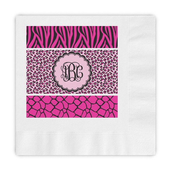 Custom Triple Animal Print Embossed Decorative Napkins (Personalized)