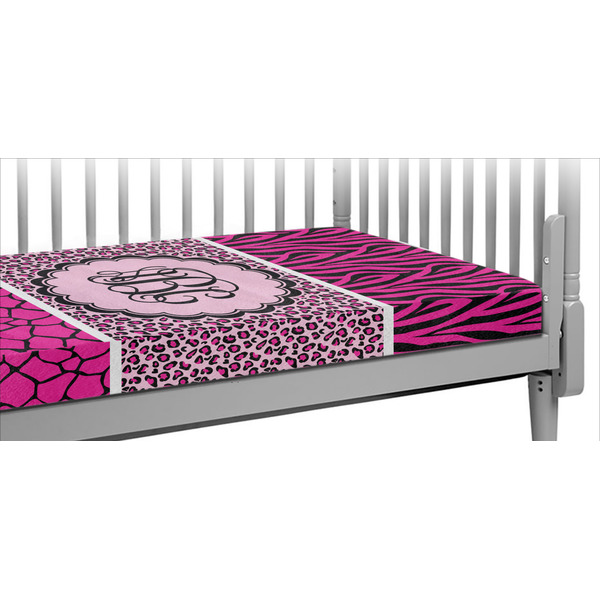 Custom Triple Animal Print Crib Fitted Sheet (Personalized)