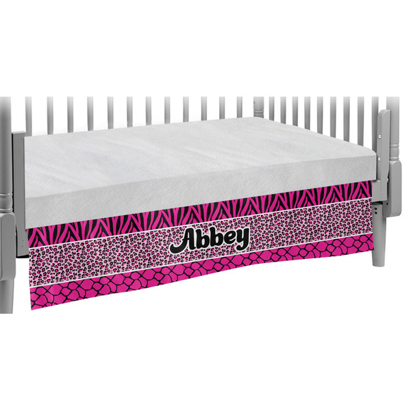 Custom Triple Animal Print Crib Skirt (Personalized)