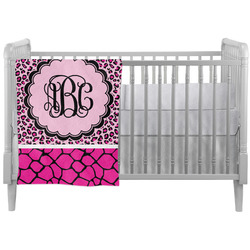 Triple Animal Print Crib Comforter / Quilt (Personalized)