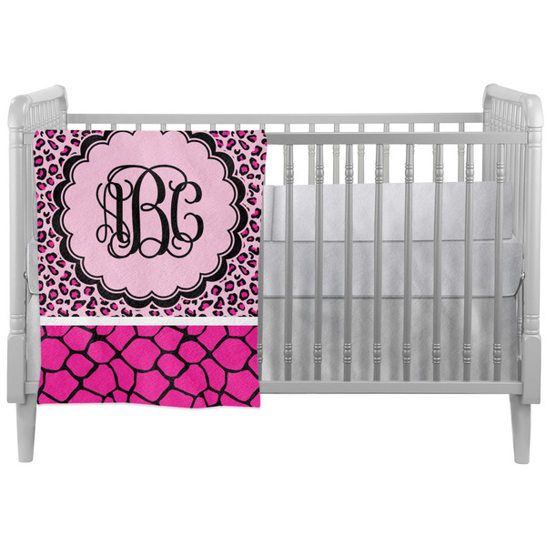 Custom Triple Animal Print Crib Comforter / Quilt (Personalized)