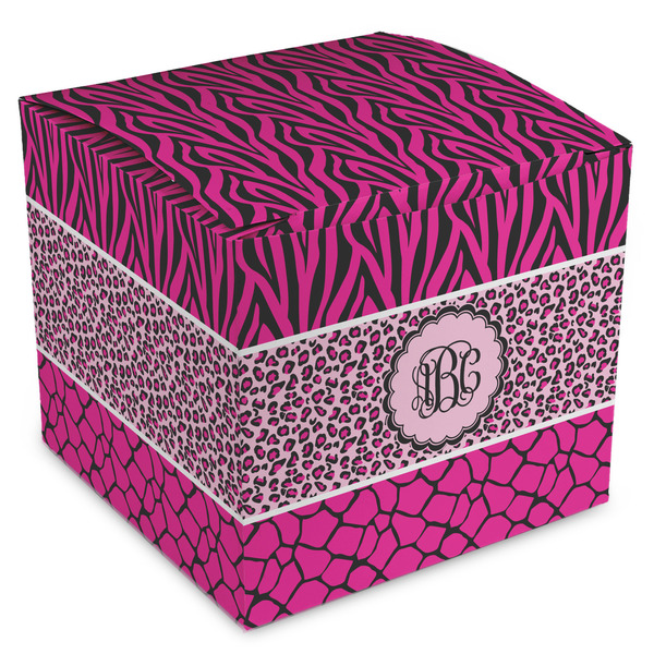 Custom Triple Animal Print Cube Favor Gift Boxes (Personalized)
