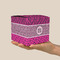Triple Animal Print Cube Favor Gift Box - On Hand - Scale View