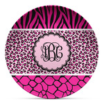 Triple Animal Print Microwave Safe Plastic Plate - Composite Polymer (Personalized)