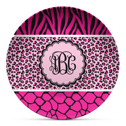 Triple Animal Print Microwave Safe Plastic Plate - Composite Polymer (Personalized)