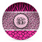 Triple Animal Print Microwave Safe Plastic Plate - Composite Polymer (Personalized)