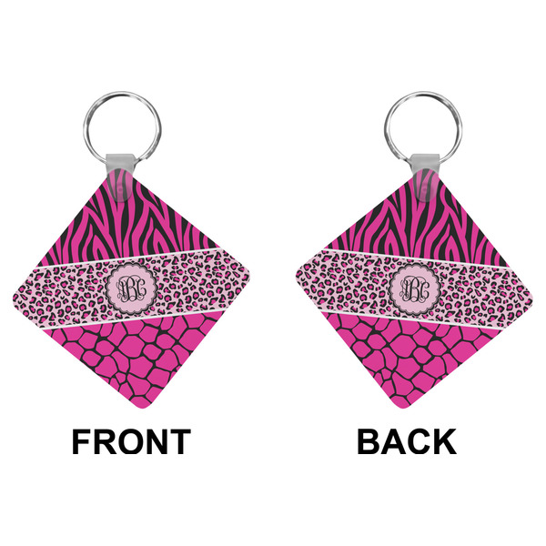 Triple Animal Print Diamond Keychain (Front + Back)