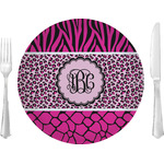 Triple Animal Print 10" Glass Lunch / Dinner Plates - Single or Set (Personalized)
