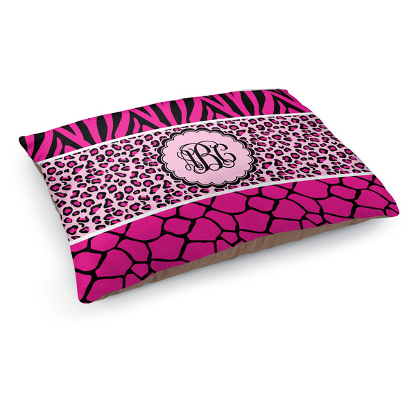 Custom Triple Animal Print Dog Bed - Medium w/ Monogram