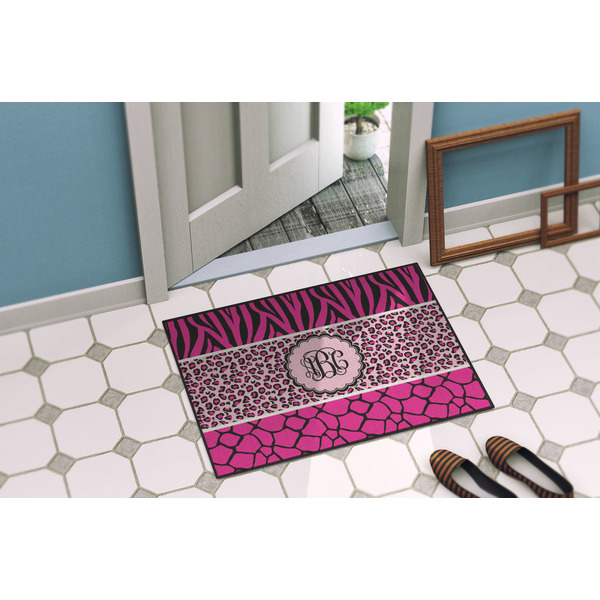 Triple Animal Print Door Mat Lifestyle