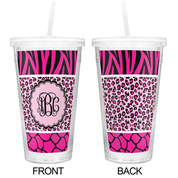 Triple Animal Print Double Wall Tumbler with Straw - Approval