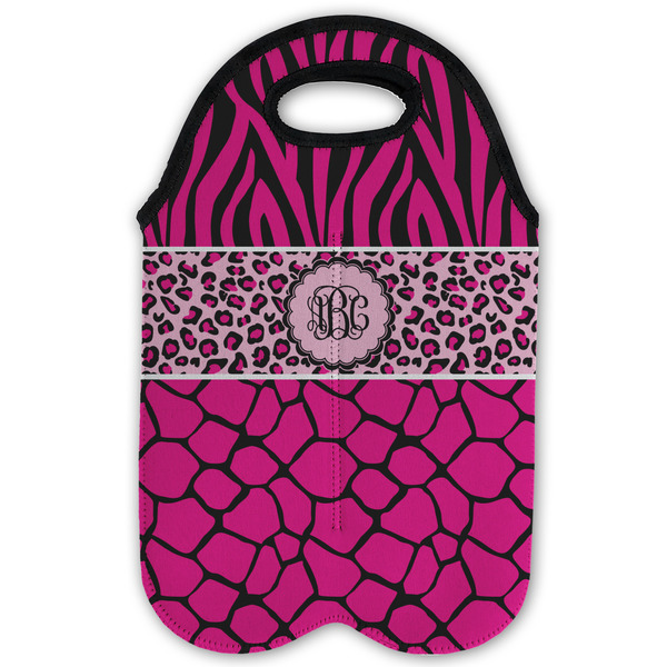 Triple Animal Print Double Wine Tote - Flat (new)