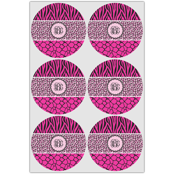 Triple Animal Print Drink Topper - Large - Set of 6
