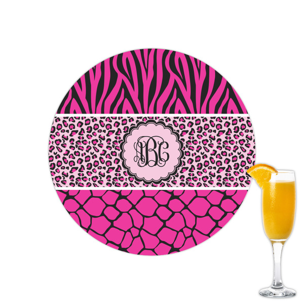 Custom Triple Animal Print Printed Drink Topper - 2.15" (Personalized)