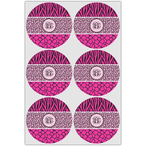 Triple Animal Print Drink Topper - XLarge - Set of 6