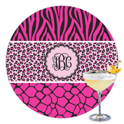 Triple Animal Print Printed Drink Topper - 3.5" (Personalized)