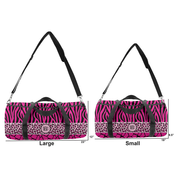 Triple Animal Print Duffle Bag Small and Large