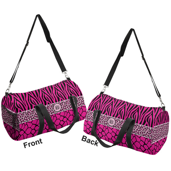 Triple Animal Print Duffle bag large front and back sides