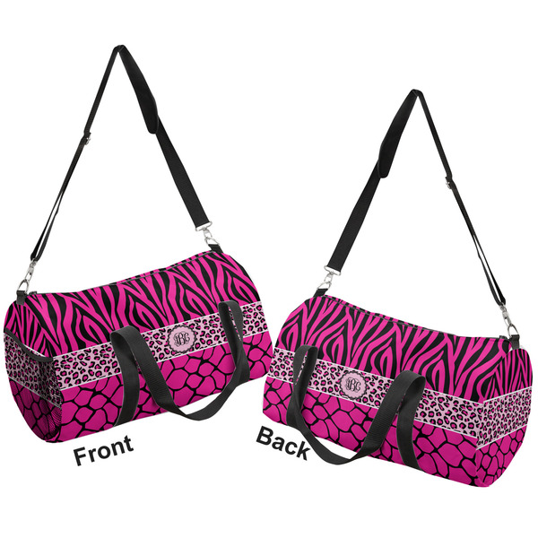 Triple Animal Print Duffle bag small front and back sides