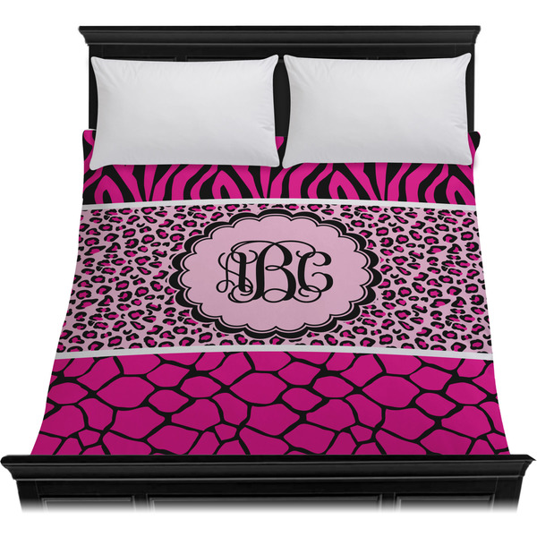Triple Animal Print Duvet Cover - Queen - On Bed - No Prop