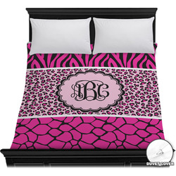 Triple Animal Print Duvet Cover - Full / Queen (Personalized)