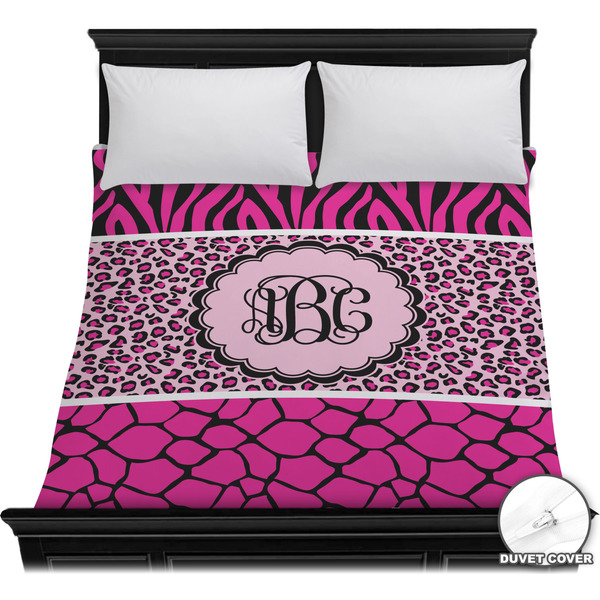 Custom Triple Animal Print Duvet Cover - Full / Queen (Personalized)