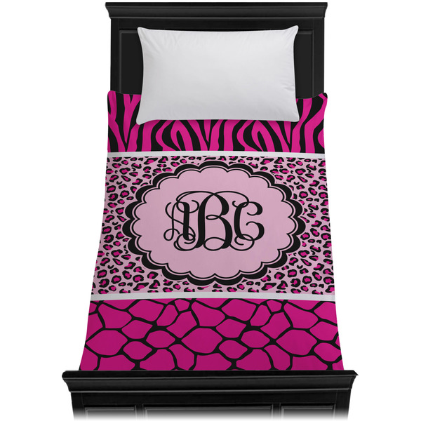 Triple Animal Print Duvet Cover - Twin XL - On Bed - No Prop