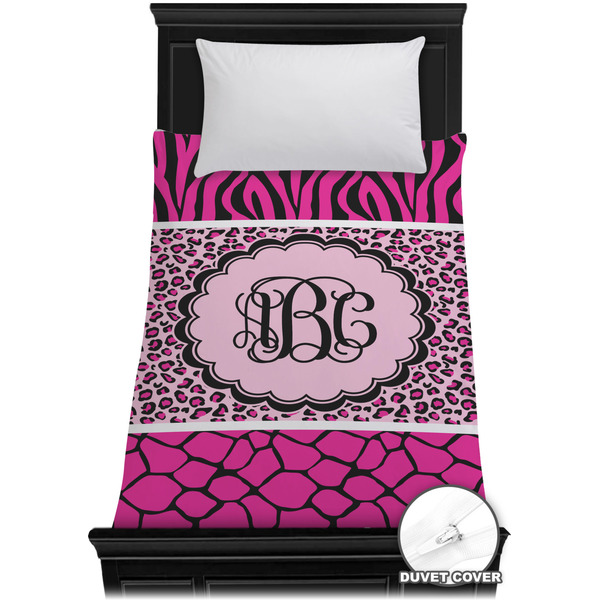 Custom Triple Animal Print Duvet Cover - Twin XL (Personalized)