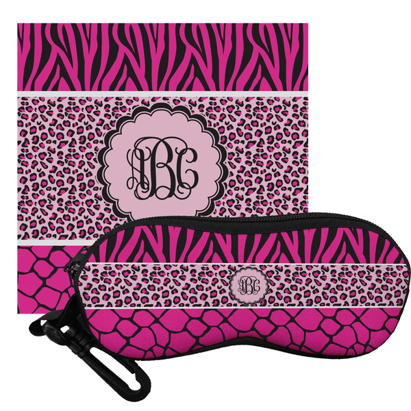 Custom Triple Animal Print Eyeglass Case & Cloth (Personalized)