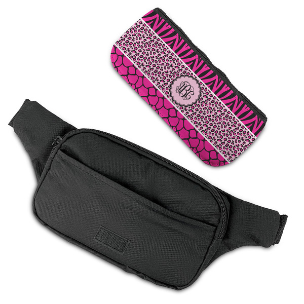 Triple Animal Print Fanny Packs - FLAT (flap off)