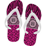 Triple Animal Print Flip Flops - Small (Personalized)