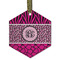 Triple Animal Print Flat Glass Ornament - Hexagon w/ Monogram