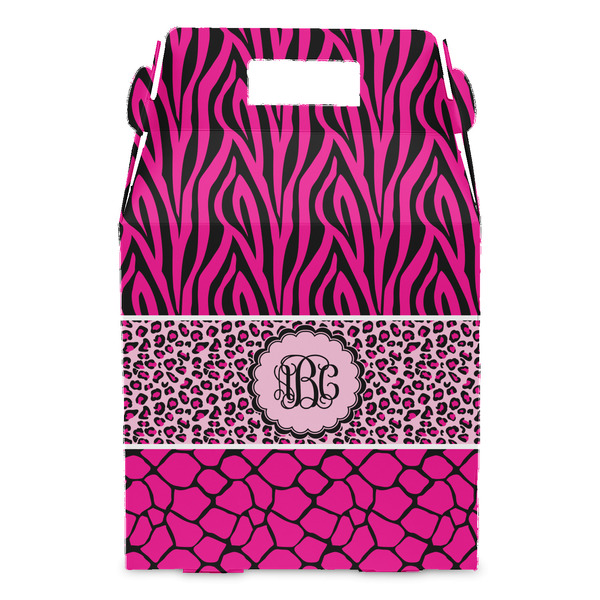 Triple Animal Print Gable Favor Box - Front