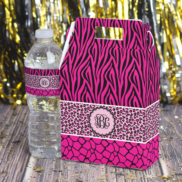 Triple Animal Print Gable Favor Box - In Context