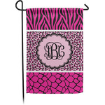 Triple Animal Print Small Garden Flag - Double Sided w/ Monograms