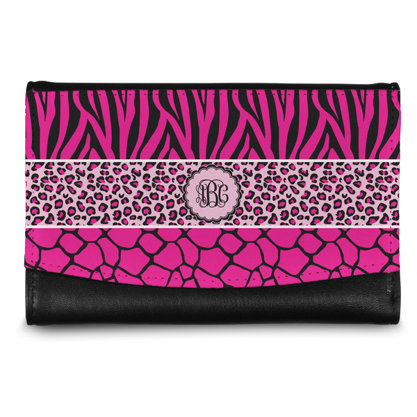 Custom Triple Animal Print Genuine Leather Women's Wallet - Small (Personalized)