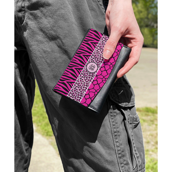Triple Animal Print Genuine Leather Womens Wallet - In Context
