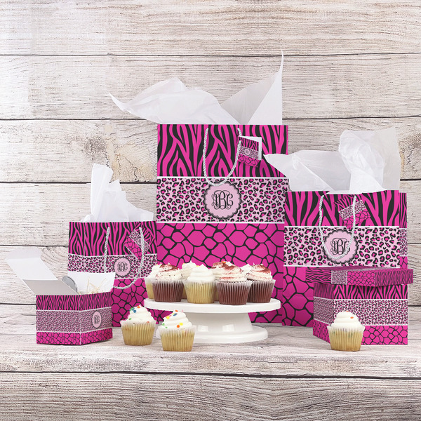 Triple Animal Print Gift Bags - In Context