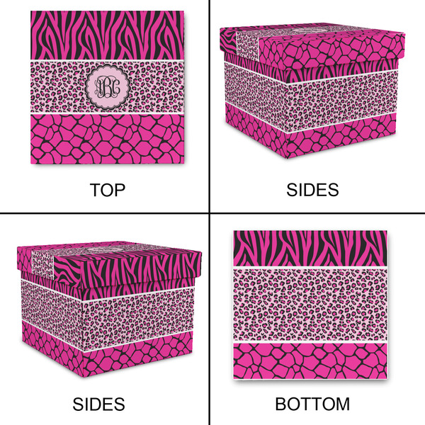 Triple Animal Print Gift Boxes with Lid - Canvas Wrapped - Medium - Approval