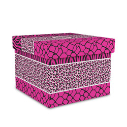 Triple Animal Print Gift Box with Lid - Canvas Wrapped - Medium (Personalized)