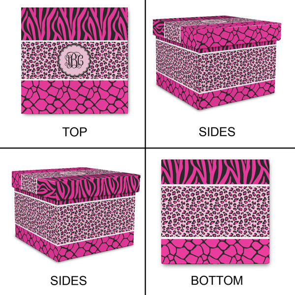 Triple Animal Print Gift Boxes with Lid - Canvas Wrapped - Small - Approval
