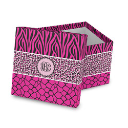 Triple Animal Print Gift Box with Lid - Canvas Wrapped (Personalized)