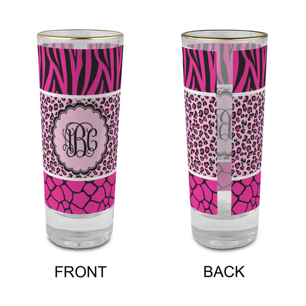 Triple Animal Print Glass Shot Glass - 2 oz - Single - APPROVAL