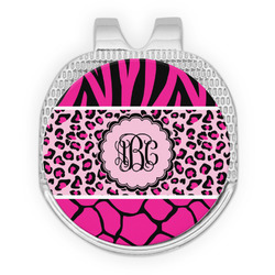 Triple Animal Print Golf Ball Marker - Hat Clip - Silver
