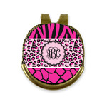Triple Animal Print Golf Ball Marker - Hat Clip - Gold
