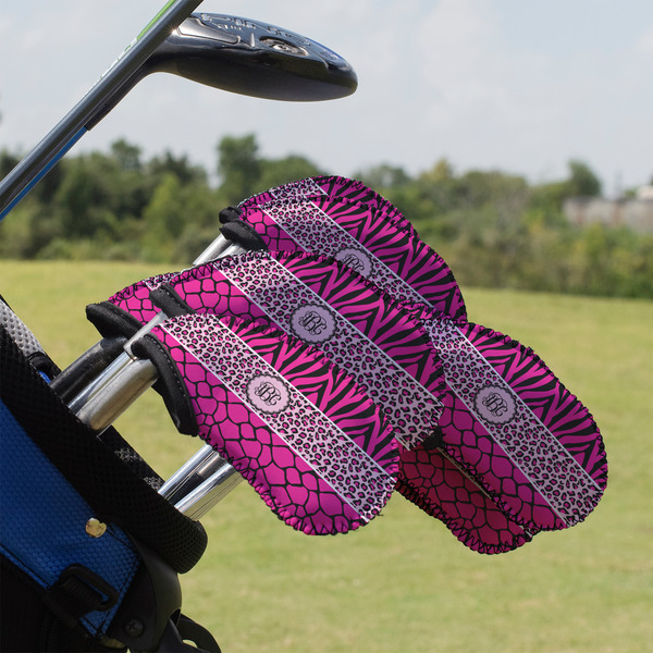Triple Animal Print Golf Club Cover - Set of 9 - On Clubs